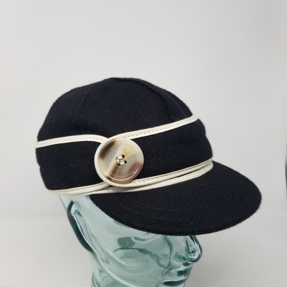 Stormy Kromer 1903 Hat Adult Size 7 1/8 Black & White Wool USA Made Cap